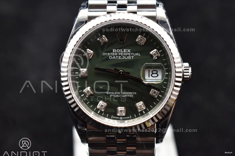 573 Best Green Bracelet Diamond VS VSF 36 ModernLook On Edition Jubilee SS 904L 126234 1:1 DateJust Steel Dial 0812